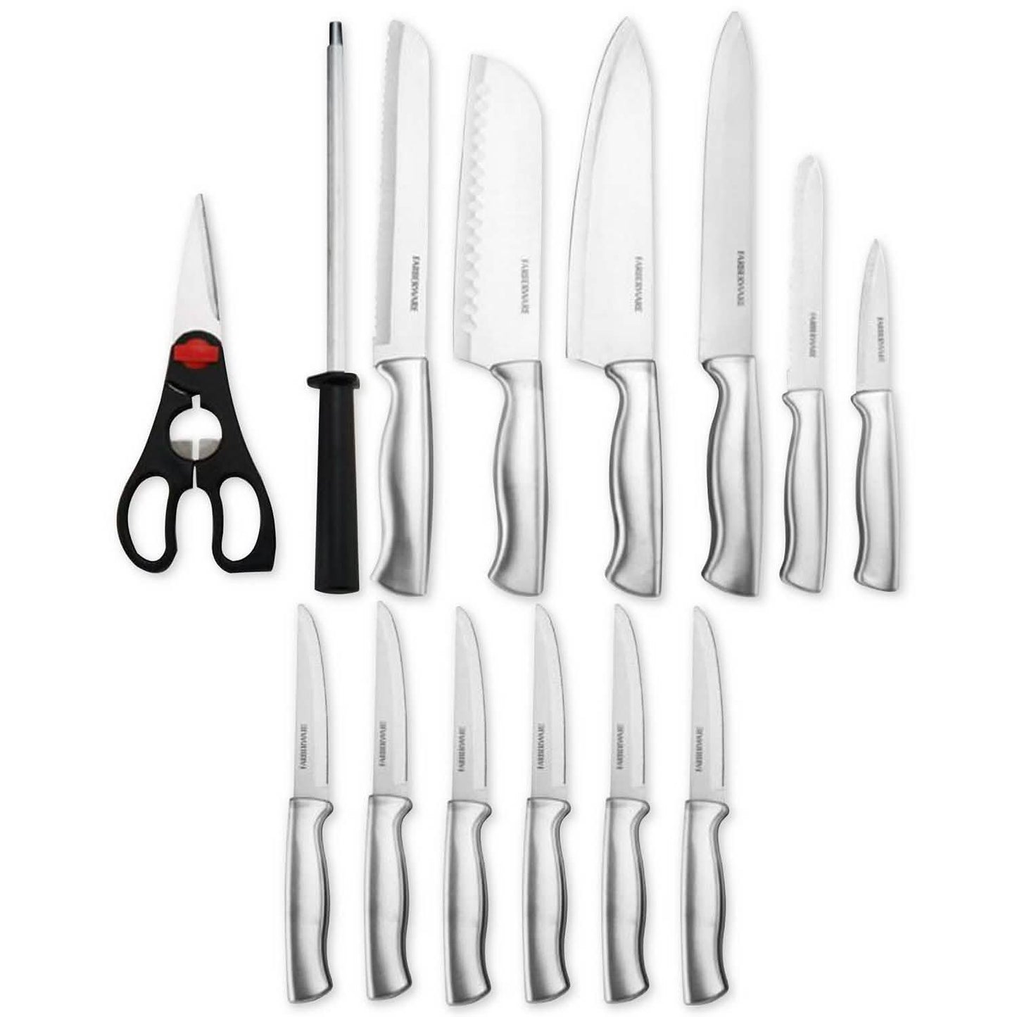 15-Piece Set: FarberWare Kitchen Knife & Shears Cutlery Set DailySale
