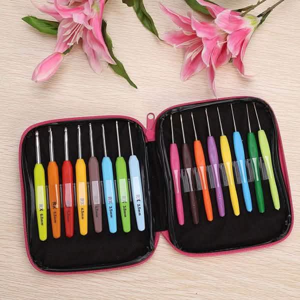 16-Piece: Colored Crochet Hooks Yarn DailySale