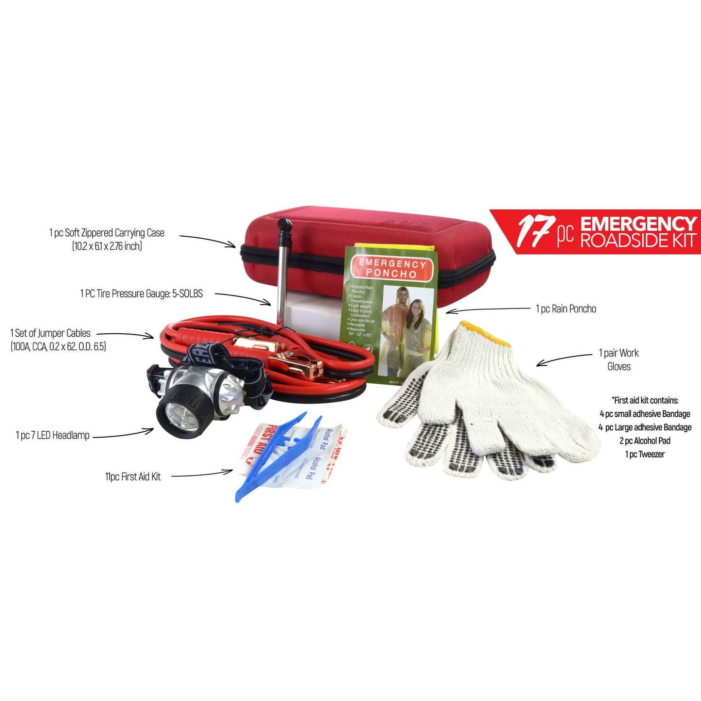 17-Piece Set: Emergency Roadside Kit DailySale