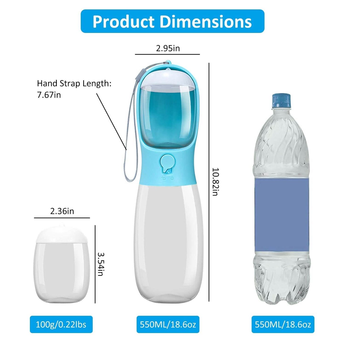 18.6 oz Portable Dog Water Dispenser with Detachable Food Container DailySale