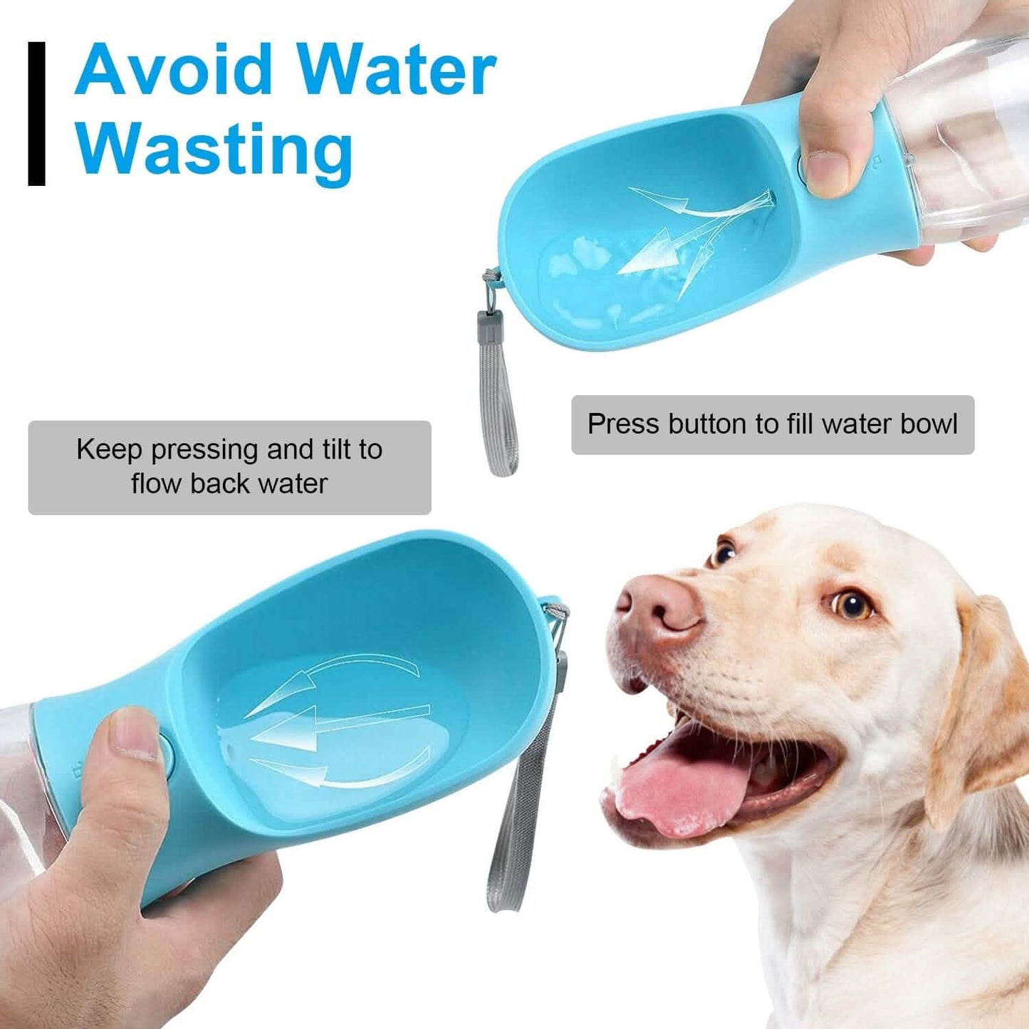 18.6 oz Portable Dog Water Dispenser with Detachable Food Container DailySale