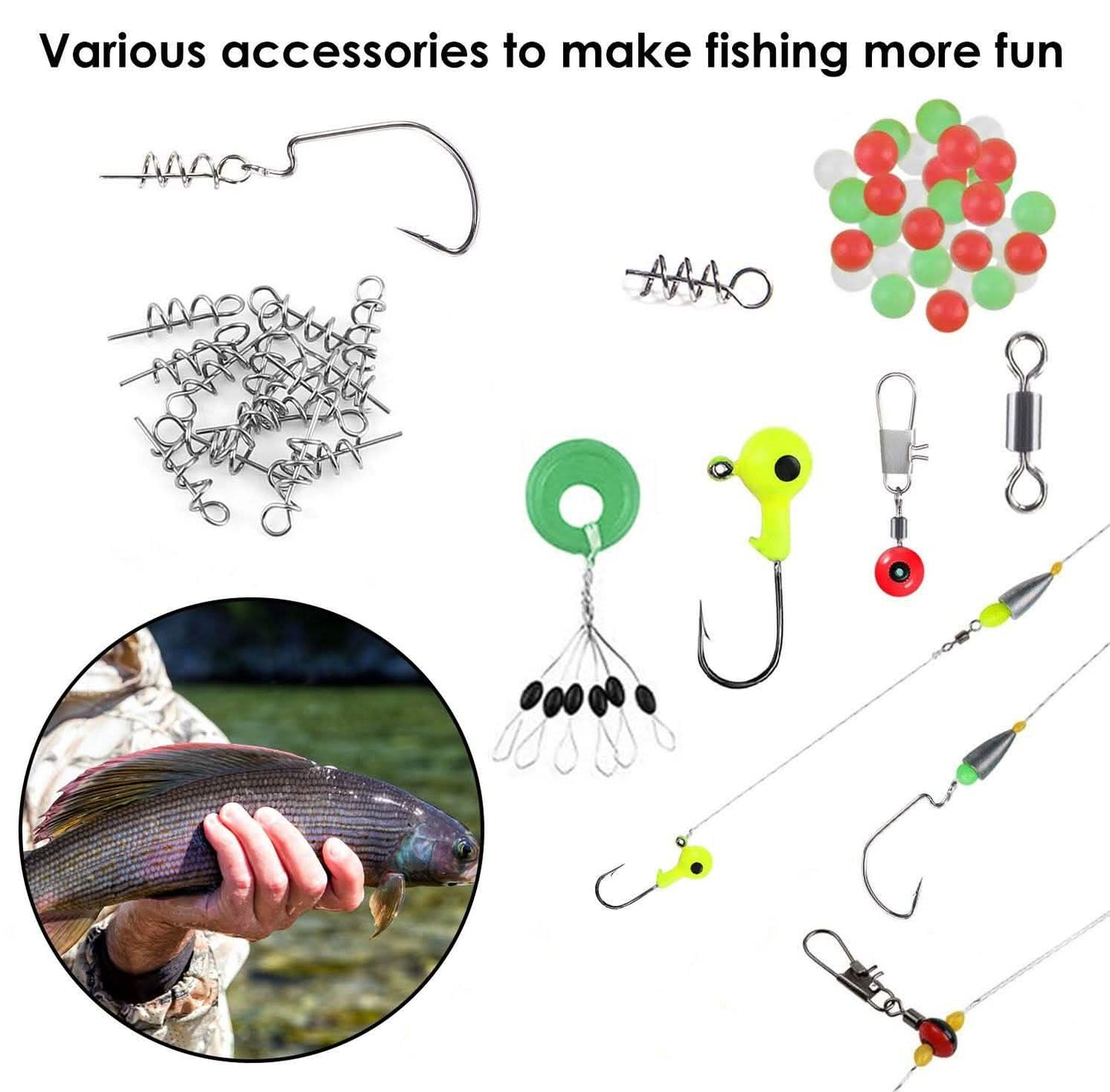 188-Pieces: Portable Fishing Accessory Kit with Tackle Box DailySale