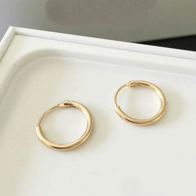 18K Gold Endless Hoop Earrings DailySale