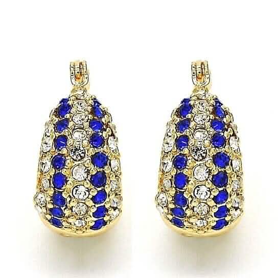 18k Gold Filled High Polish Finish 5 Line Crystal Earring DailySale