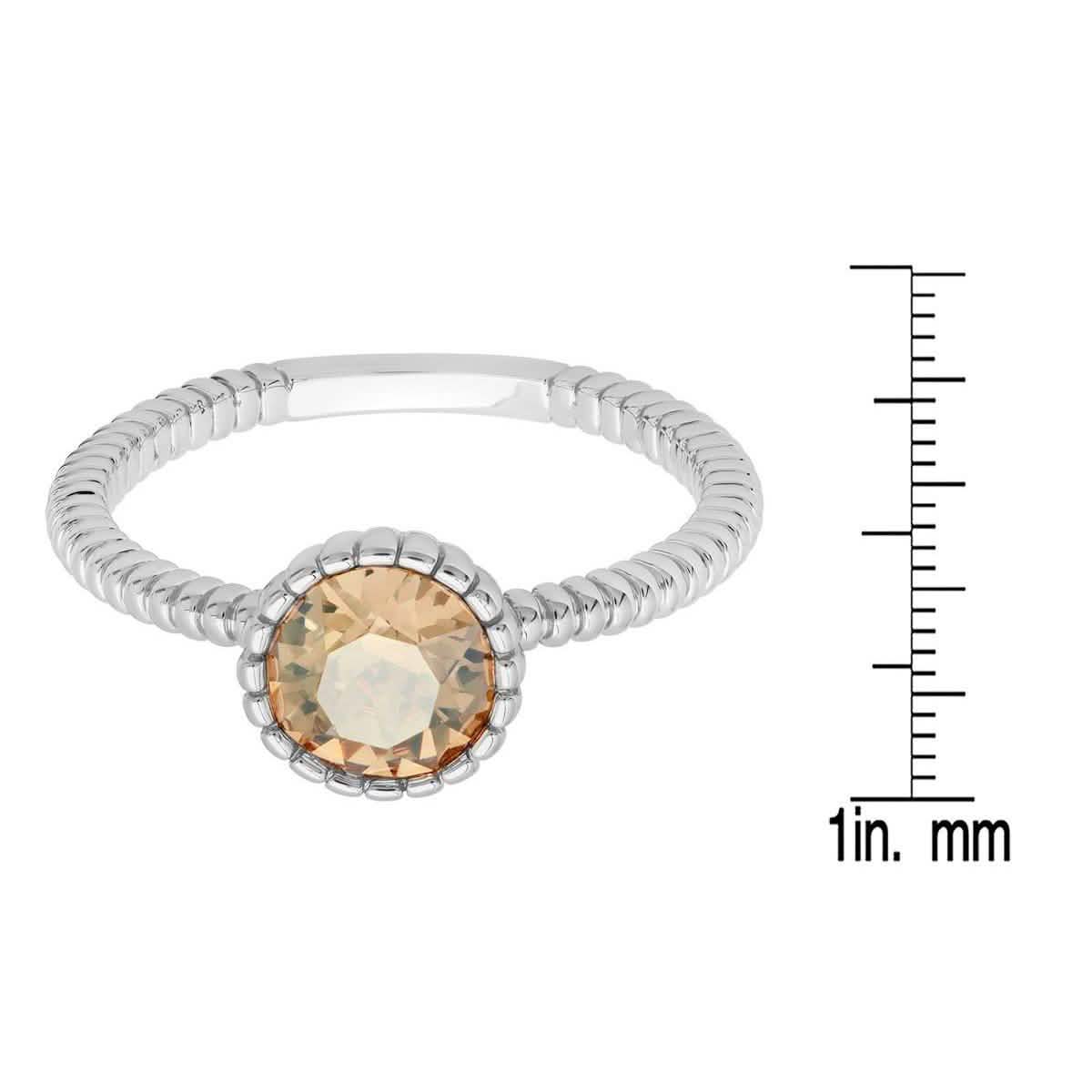 18k Gold Plated Brass Solitaire Rope Engagement Ring with Swarovski Crystals DailySale