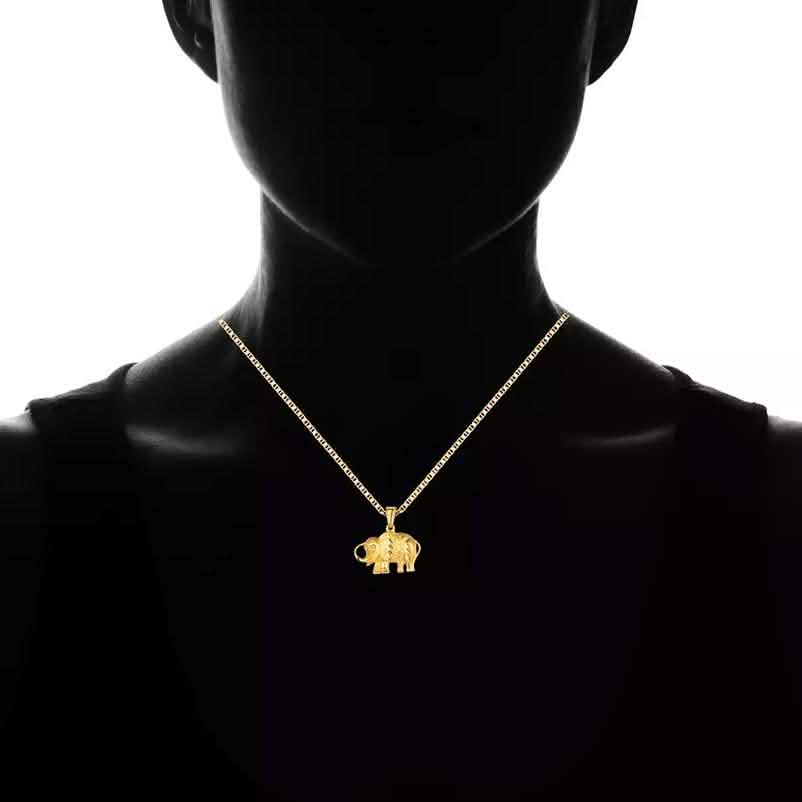 18K Gold Plated Happy Elephant Pendant Necklace DailySale