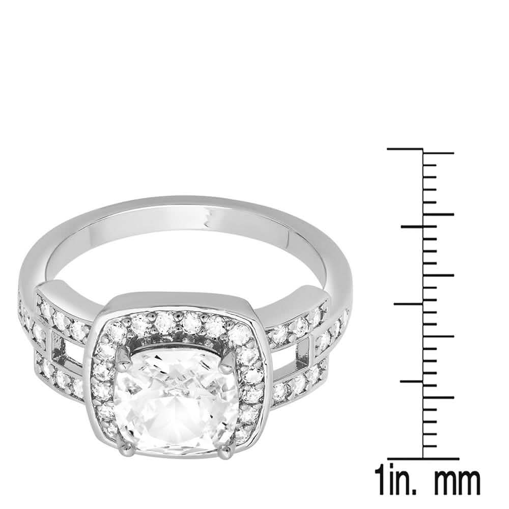 18k Gold Plated Square Engagement Ring with Swarovski Crystals DailySale