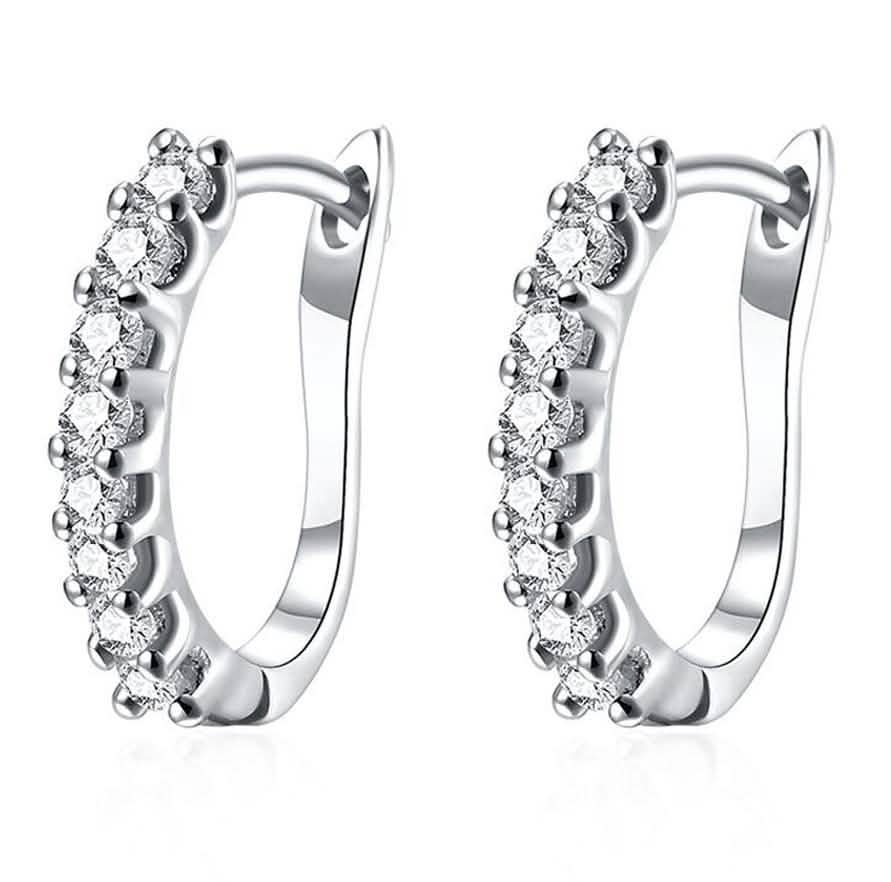 18K White Gold and Swarovski Element Crystal Petite Earrings DailySale