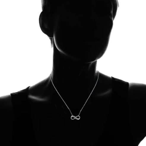 18K White Gold Plated Double Infinity Necklace DailySale
