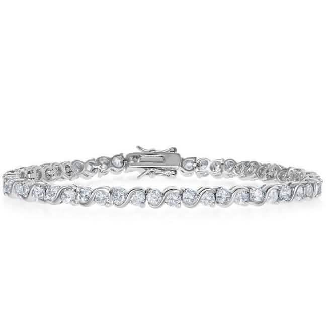18K White Gold Plated Tennis Bracelets DailySale