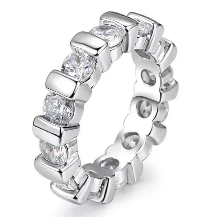 18k White Gold Round Cut Eternity Band DailySale