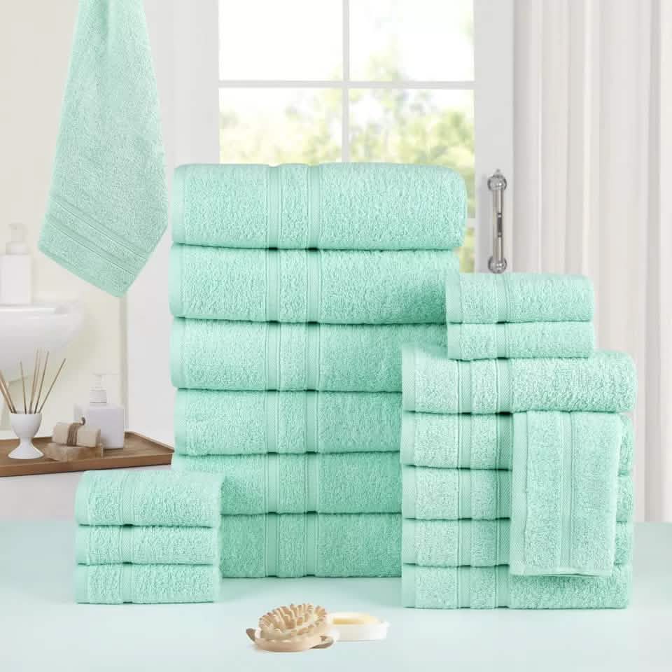 18-Piece: Bibb Home Zero Twist Egyptian Cotton Towel Set DailySale