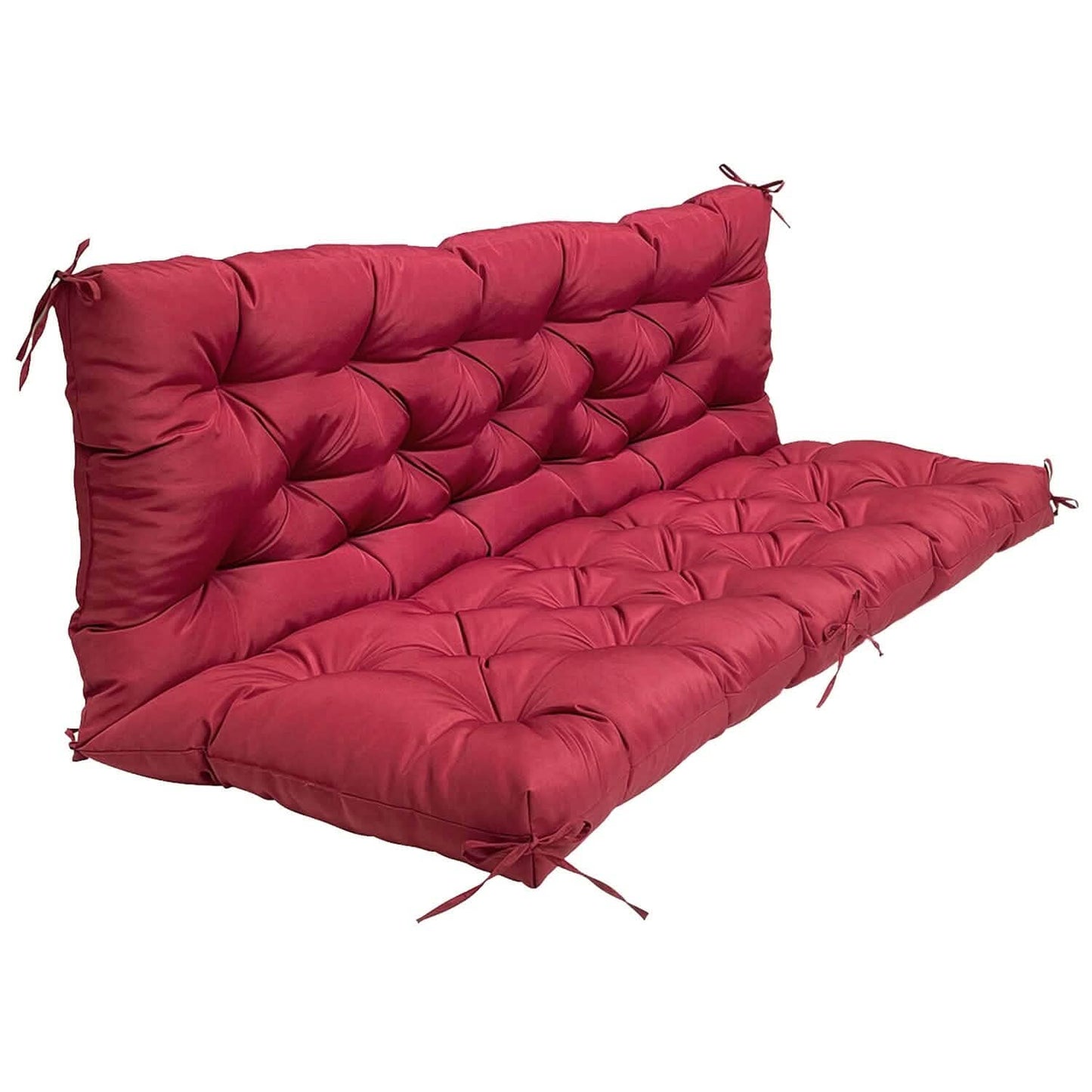 2-3 Seater Swing Cushion Replacement Swing Beach Pads with Backrest 8-Tie Straps DailySale