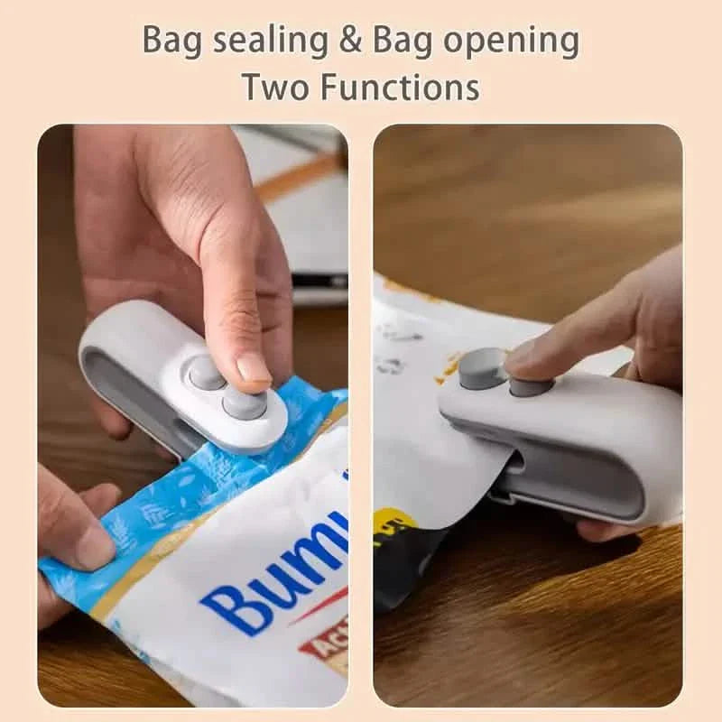 2-in-1 Mini Bag Sealer For Snacks, USB Rechargeable Plastic Heat Sealer With Cutter DailySale