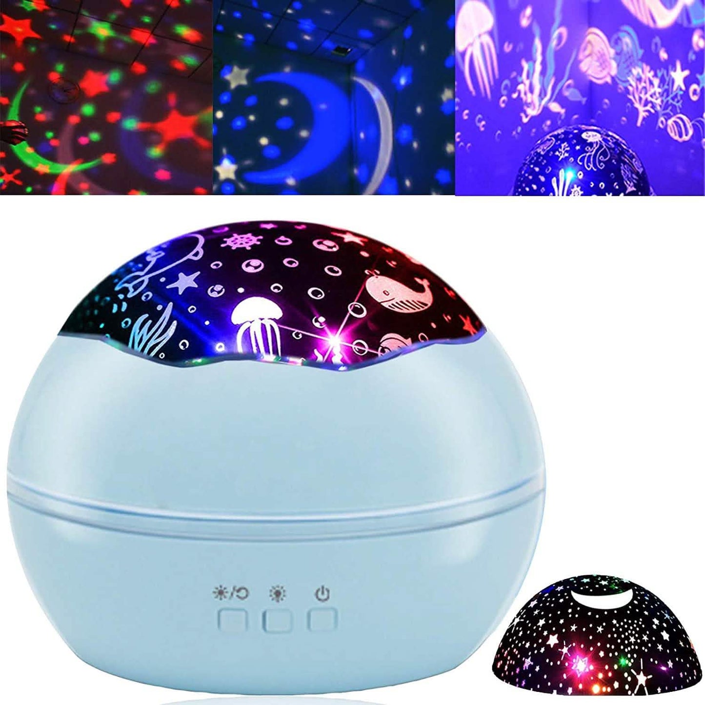 2-in-1 Ocean Star Night Light Projector Lamp 360 Degree Rotating DailySale
