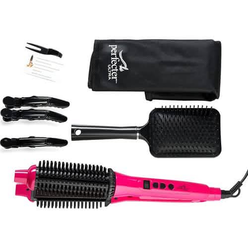 2-in-1 Perfecter Flat Iron Hair Straightener and Hot Round Brush DailySale