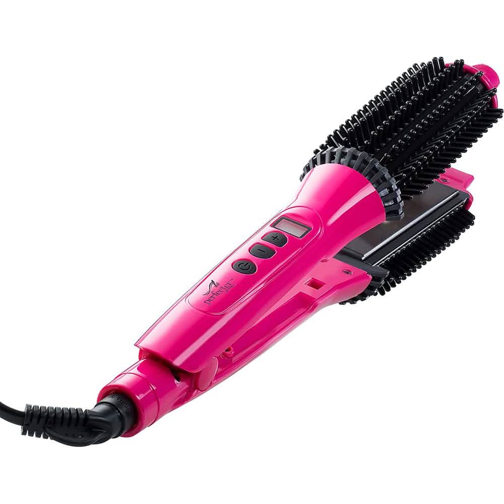 2-in-1 Perfecter Flat Iron Hair Straightener and Hot Round Brush DailySale