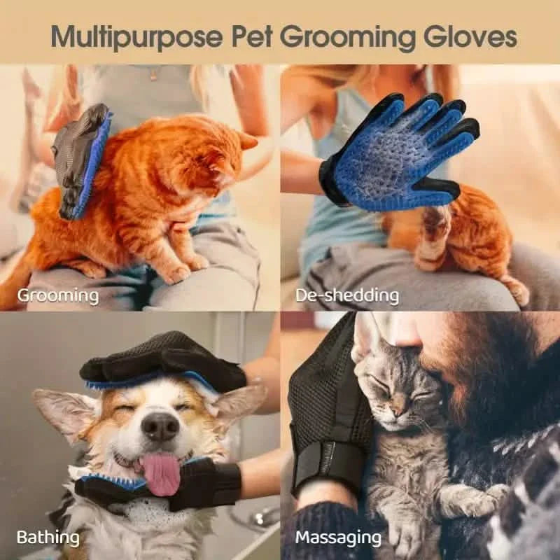 2-in-1 Pet Grooming Gloves Brushes For Dogs And Cat DailySale