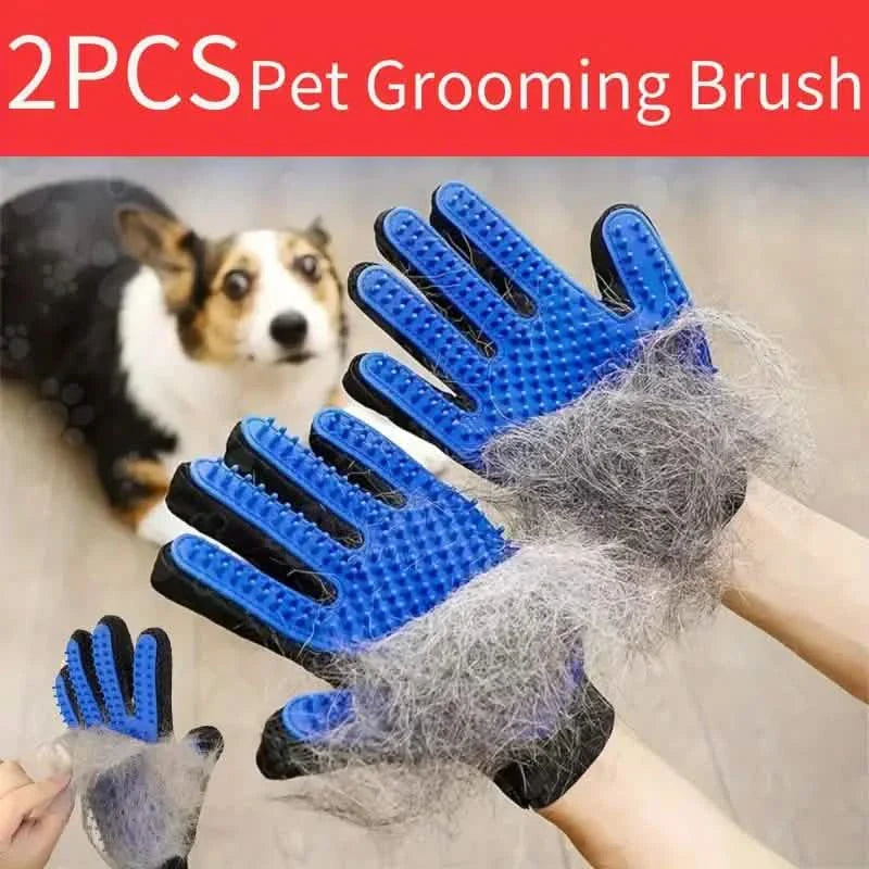 2-in-1 Pet Grooming Gloves Brushes For Dogs And Cat DailySale