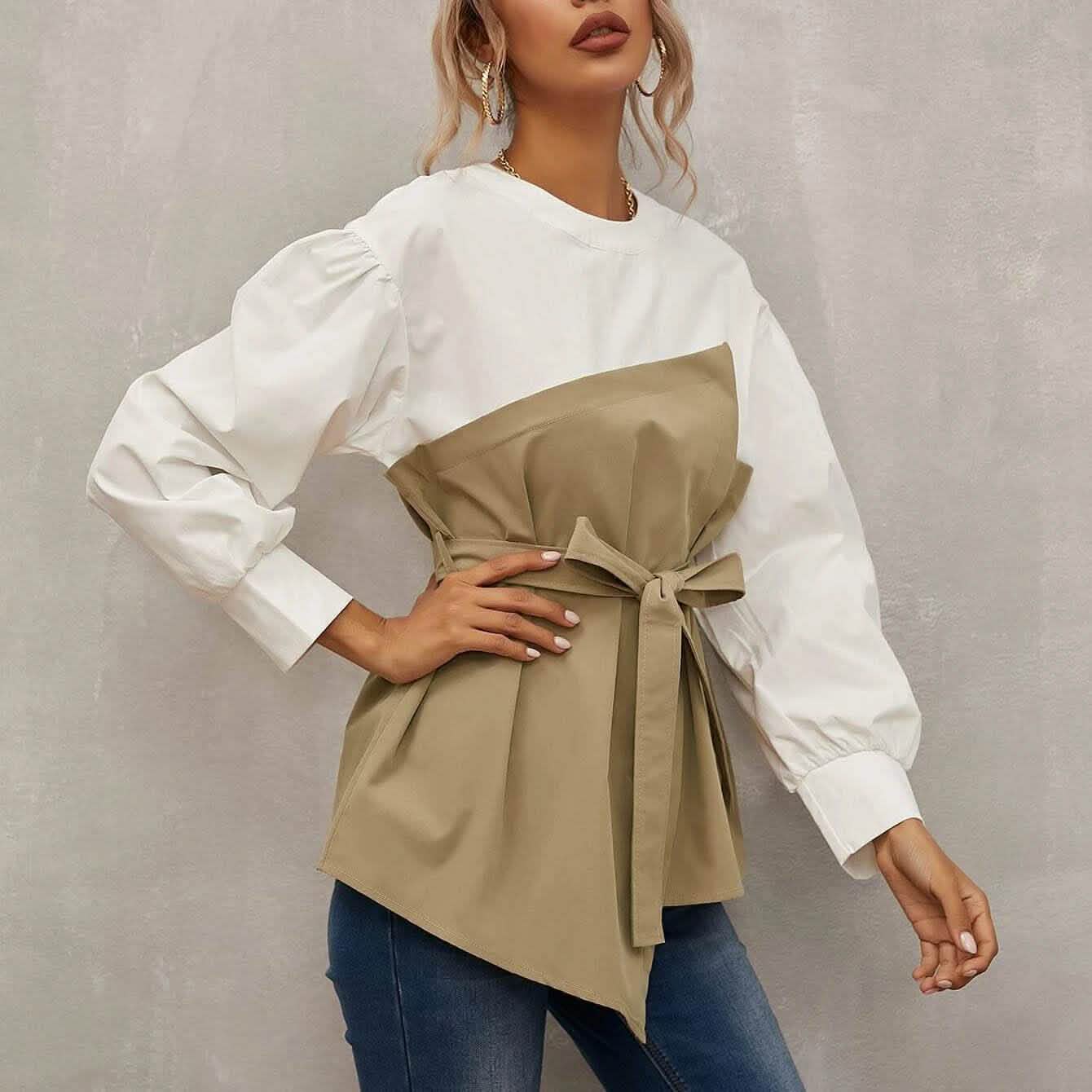 2-in-1 Top Keyhole Back Belted DailySale