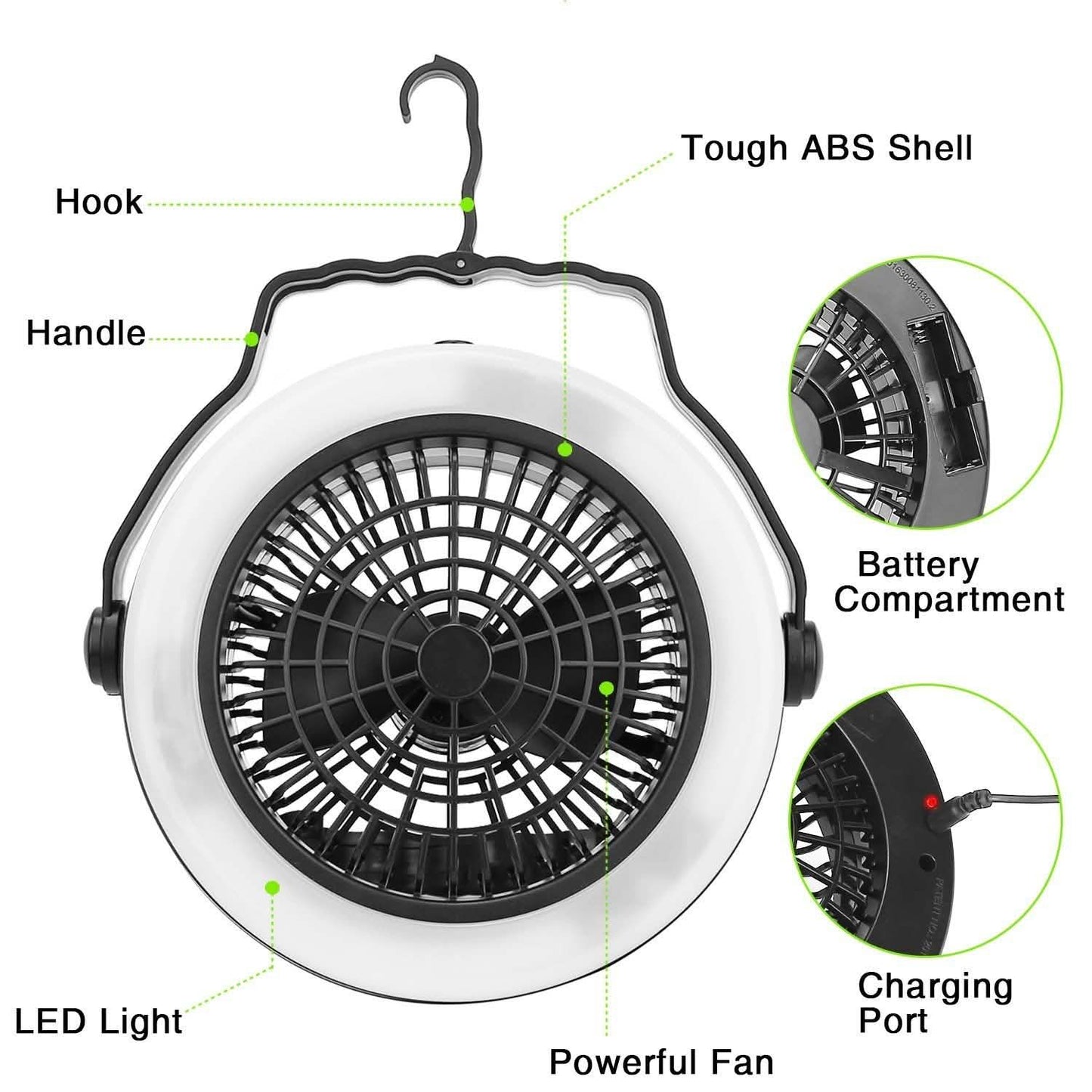 2-in-1 Outdoor Battery/USB Operated Portable Camping LED Fan DailySale