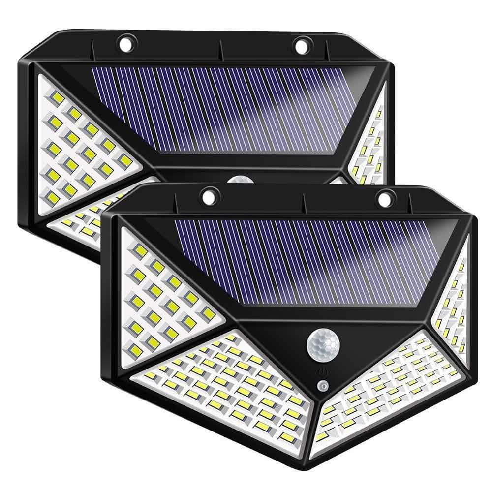2-Pack: 100-LED Solar Powered Motion Sensor Lights With 270° Wide Angle DailySale