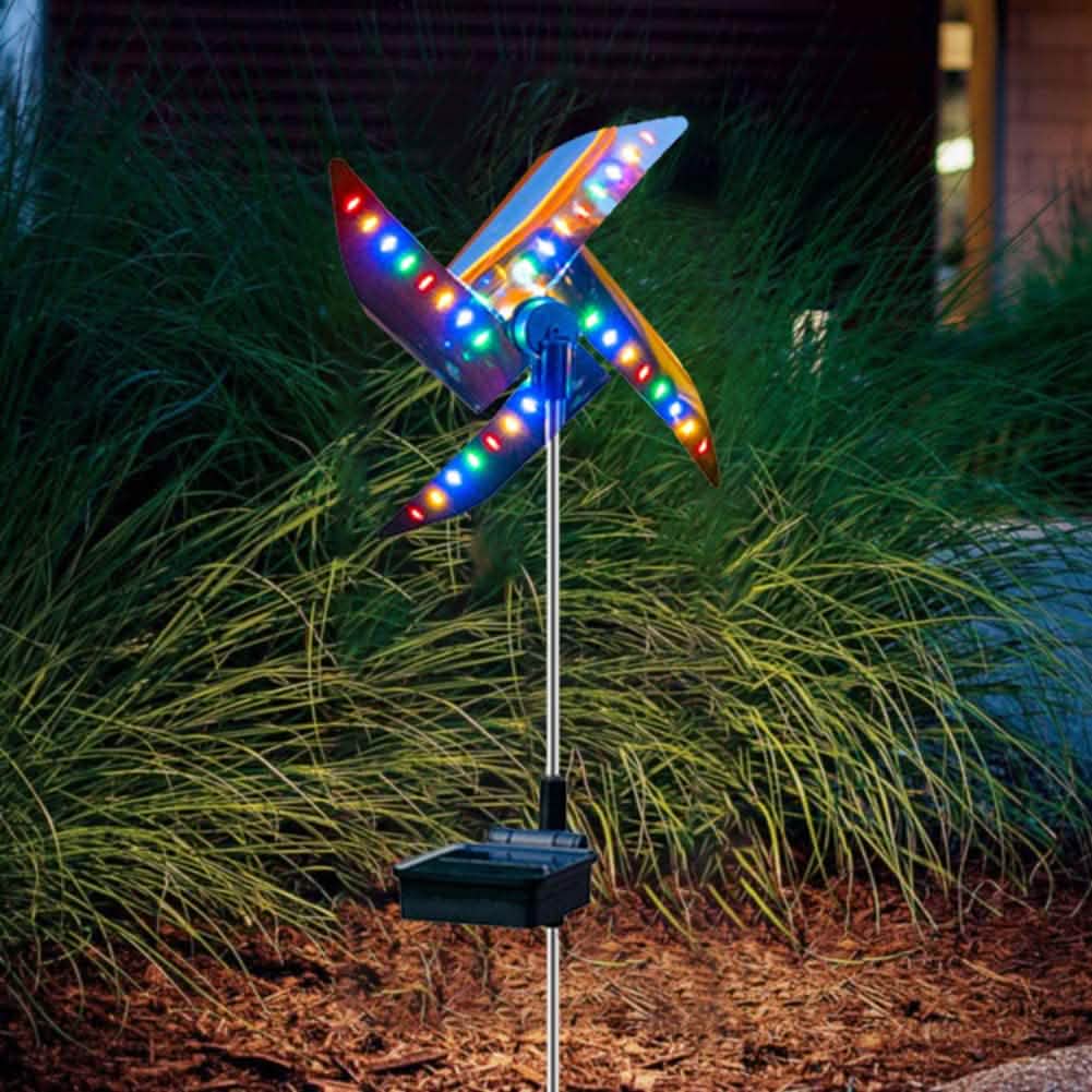 2-Pack: 32LED Outdoor Solar Ground Light Garden Lawn Waterproof Windmill Lamp DailySale