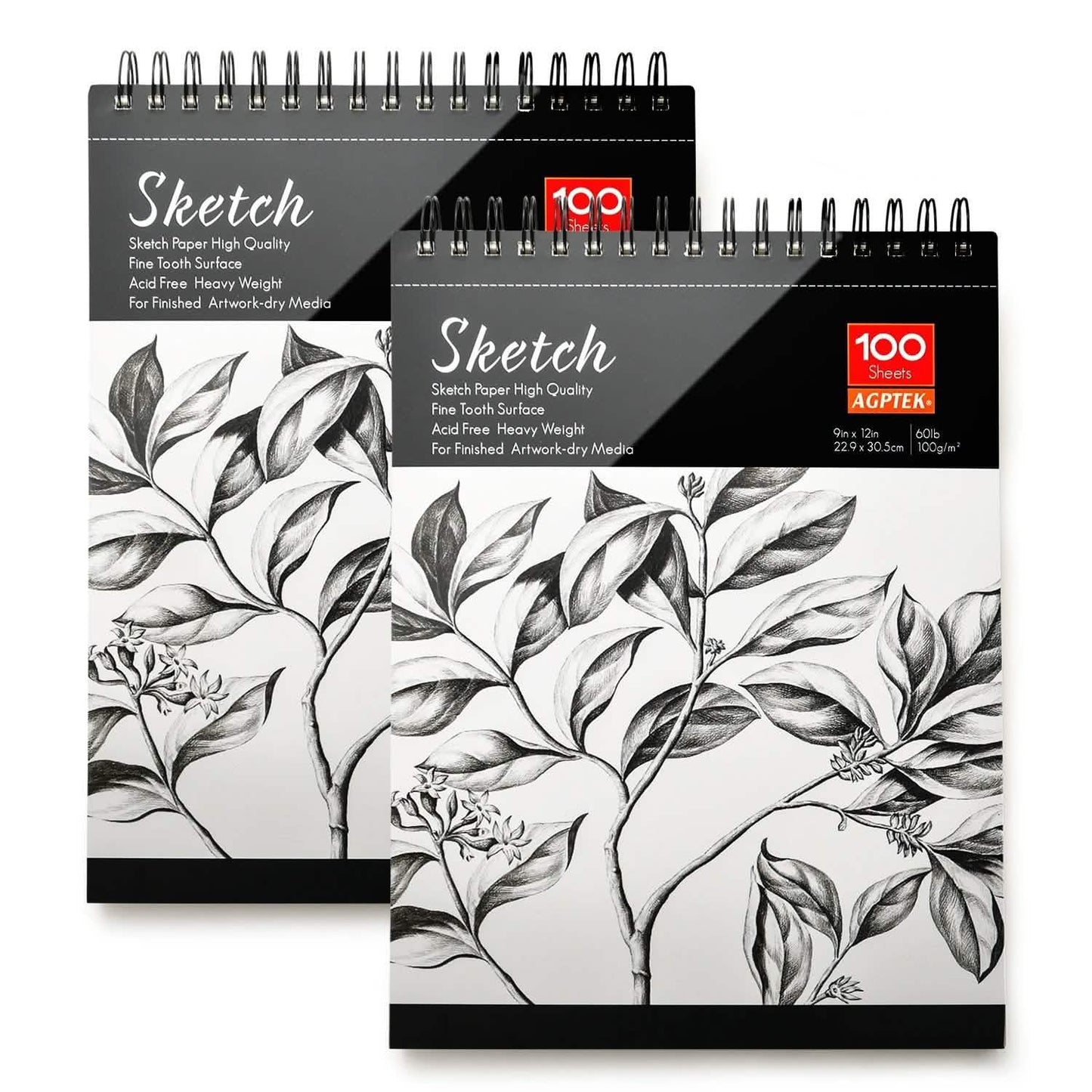 2-Pack: 9X12" 100 Sheets Spiral Sketch Pad DailySale
