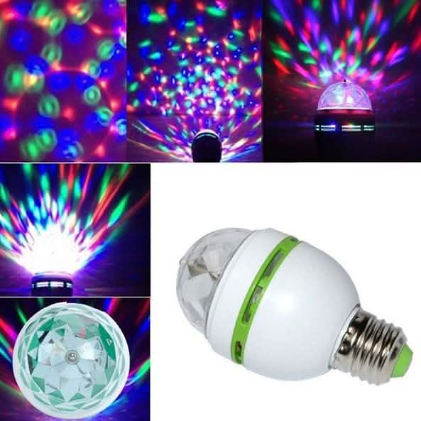 2-Pack: E27 3W Auto Rotating RGB LED Stage Light DailySale