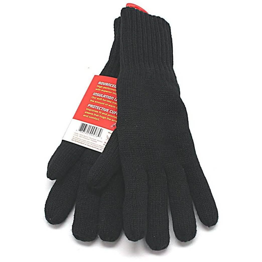 2-Pack: Heat Lockers Mens Black Thermal Gloves with Insulation Lining DailySale
