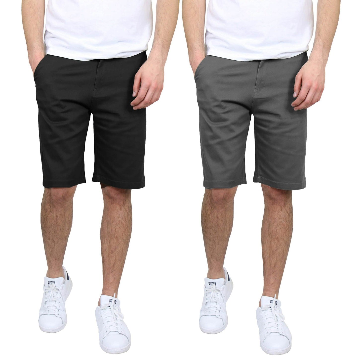 2-Pack: Men's 5-Pocket Flat-Front Slim-Fit Stretch Chino Shorts DailySale