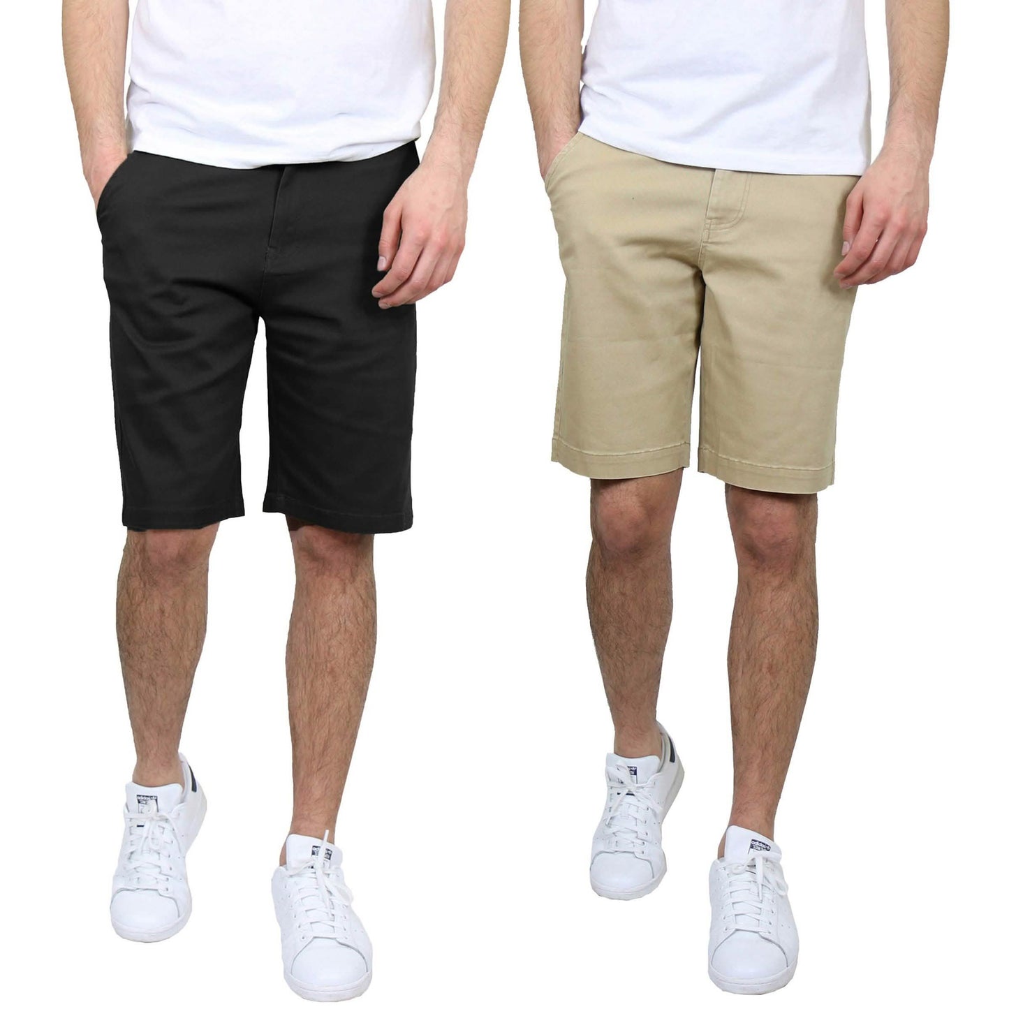 2-Pack: Men's 5-Pocket Flat-Front Slim-Fit Stretch Chino Shorts DailySale