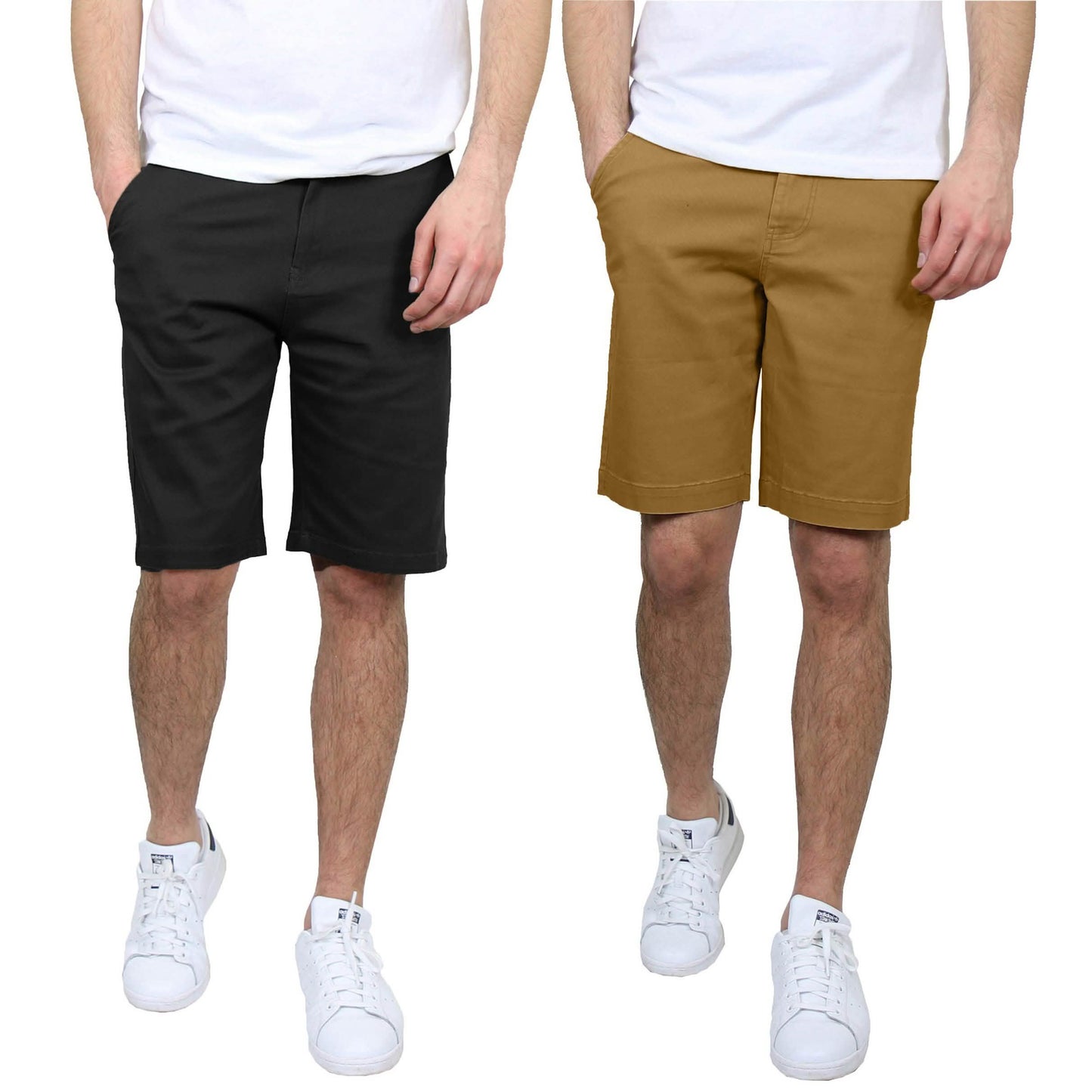 2-Pack: Men's 5-Pocket Flat-Front Slim-Fit Stretch Chino Shorts DailySale