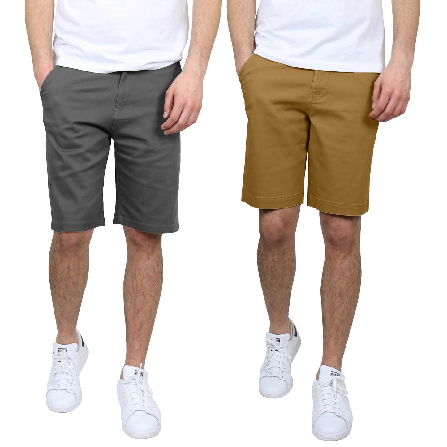 2-Pack: Men's 5-Pocket Flat-Front Slim-Fit Stretch Chino Shorts DailySale