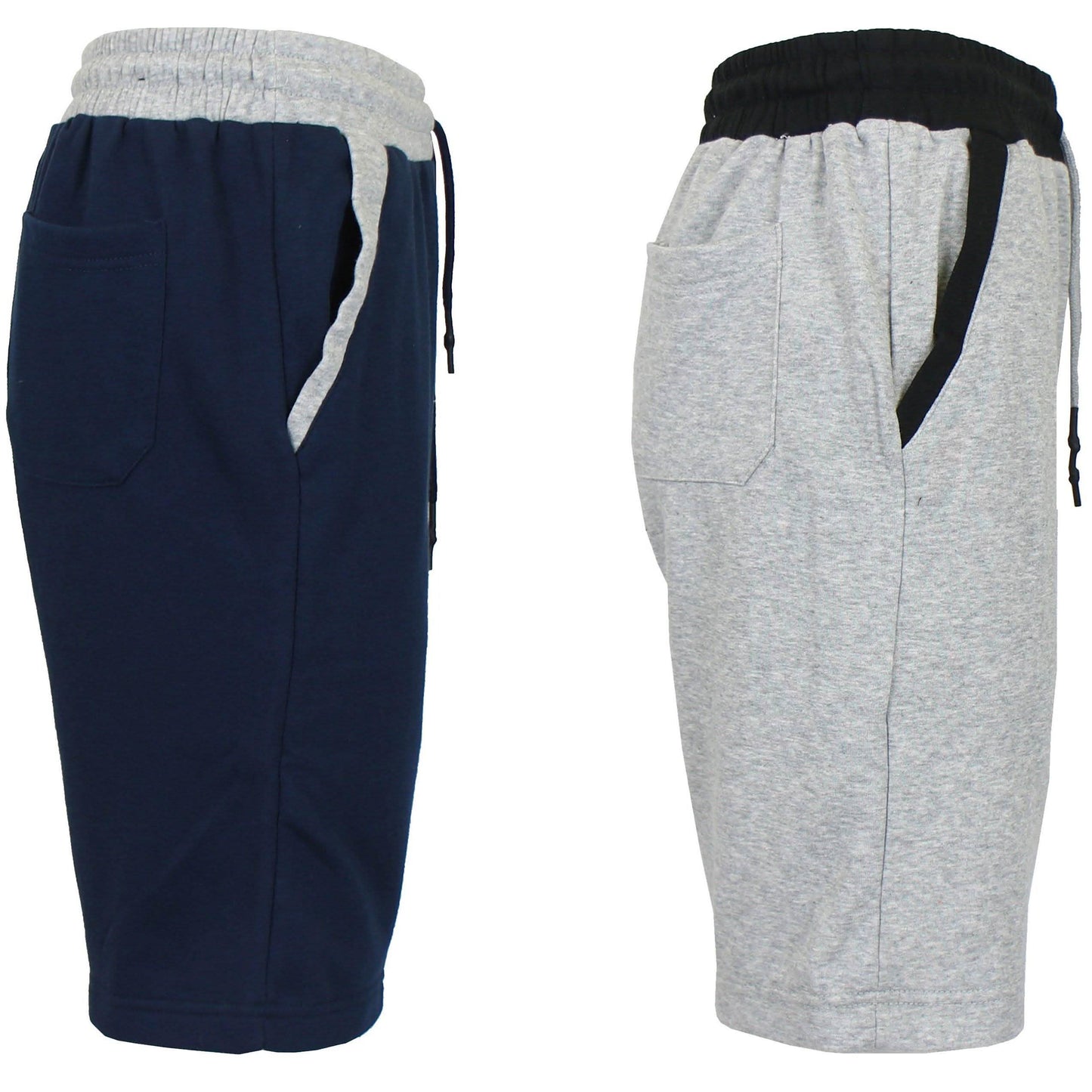 2-Pack Men's French Terry Regular Pockets Jogger Sweat Lounge Shorts DailySale