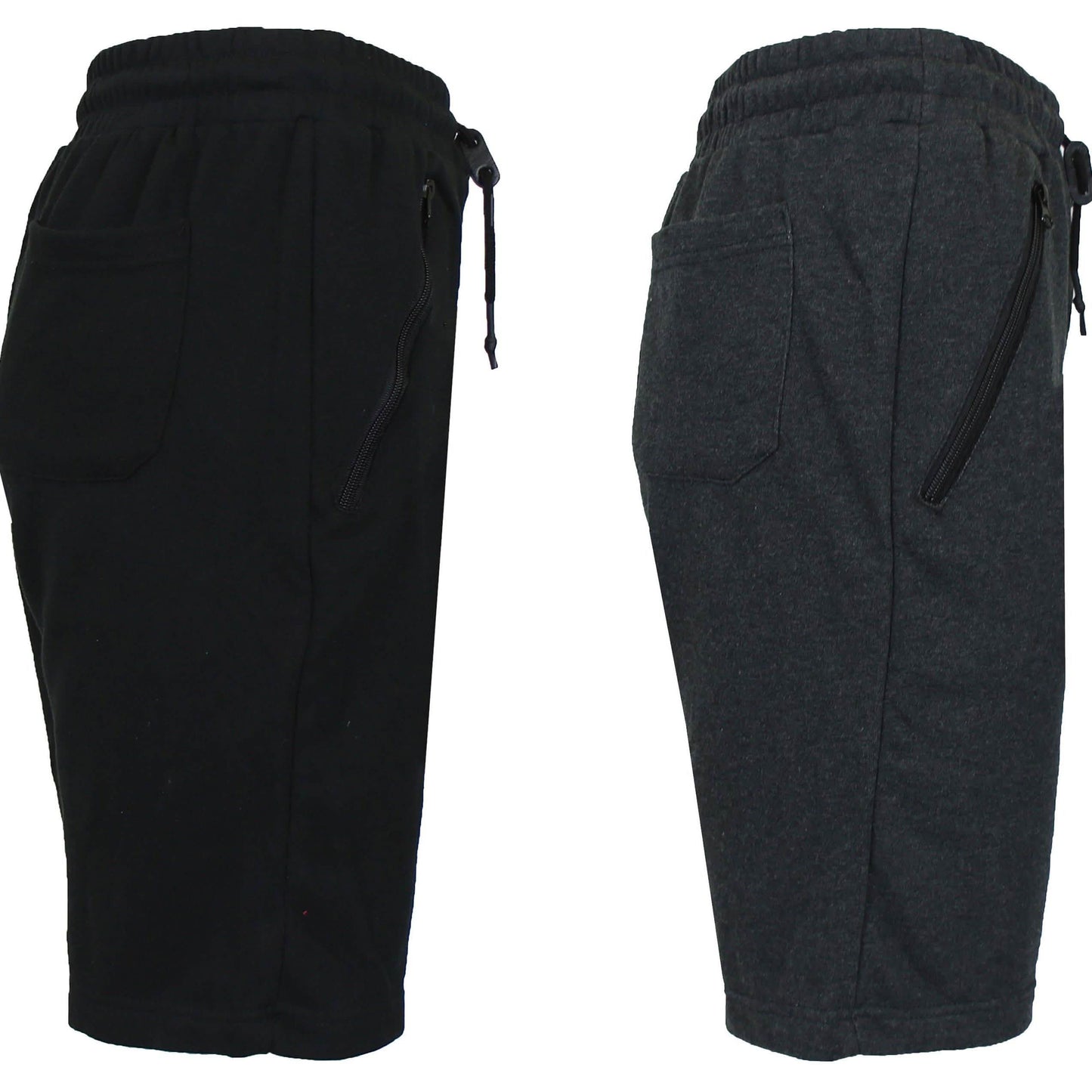 2-Pack: Men's French Terry Zipper Pockets Jogger Sweat Lounge Shorts DailySale