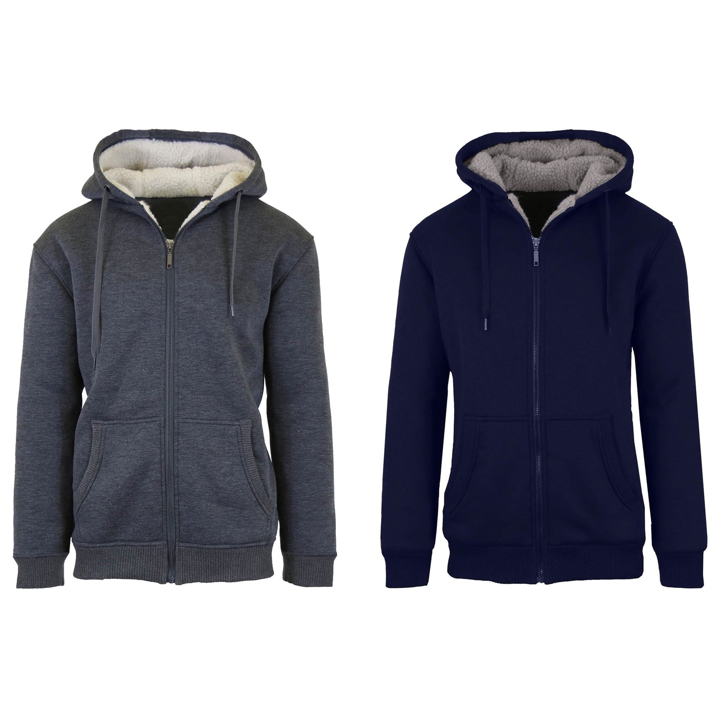 2-Pack: Men's Heavyweight Sherpa Fleece-Lined Zip Hoodie Sweater DailySale