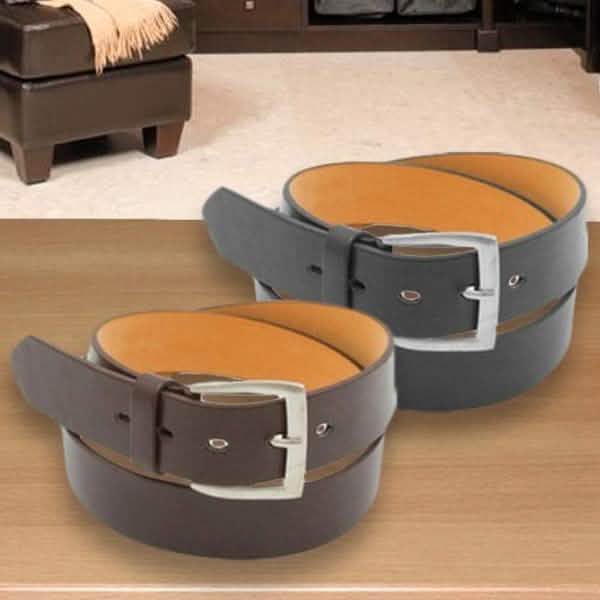 2-Pack: Men's Solid Belts - Size: 38-40 DailySale