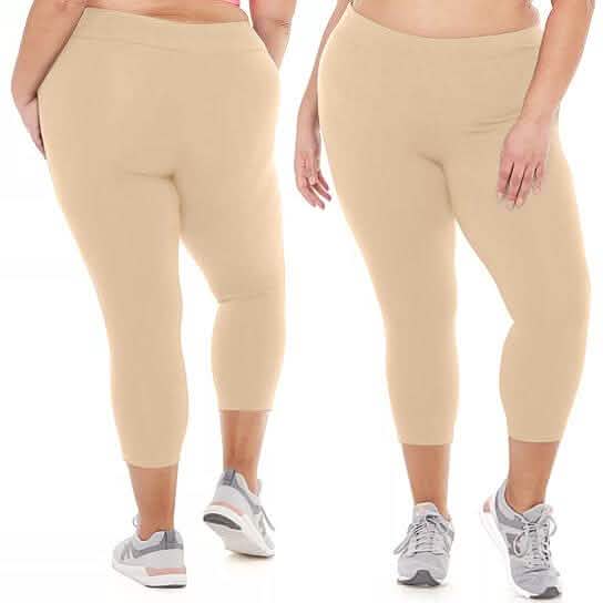 2-Pack: Plus Size Women's Ultra-Soft High Waisted Capri Leggings DailySale