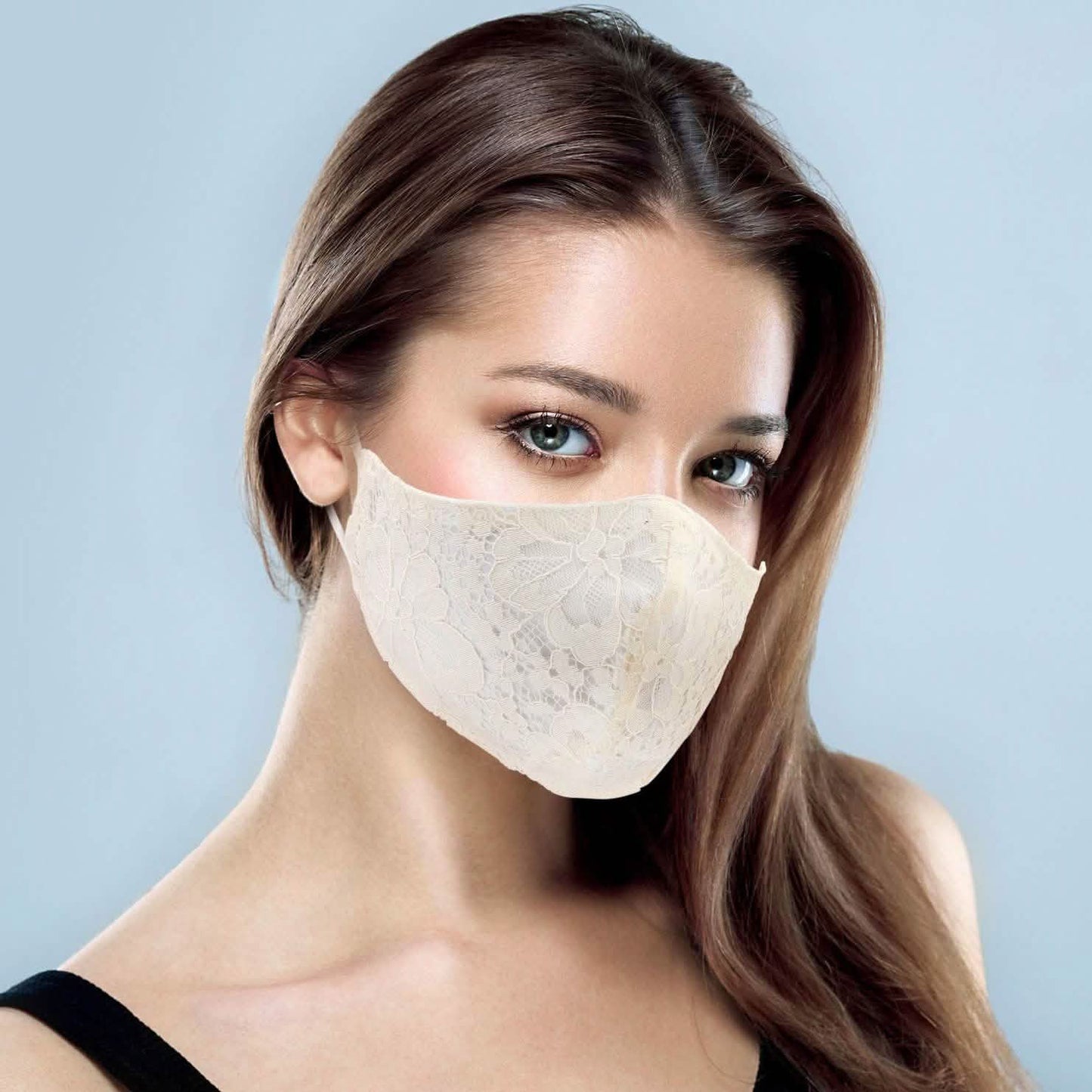 2-Pack: Reusable Washable Fitted Black and White Lace Face Mask DailySale