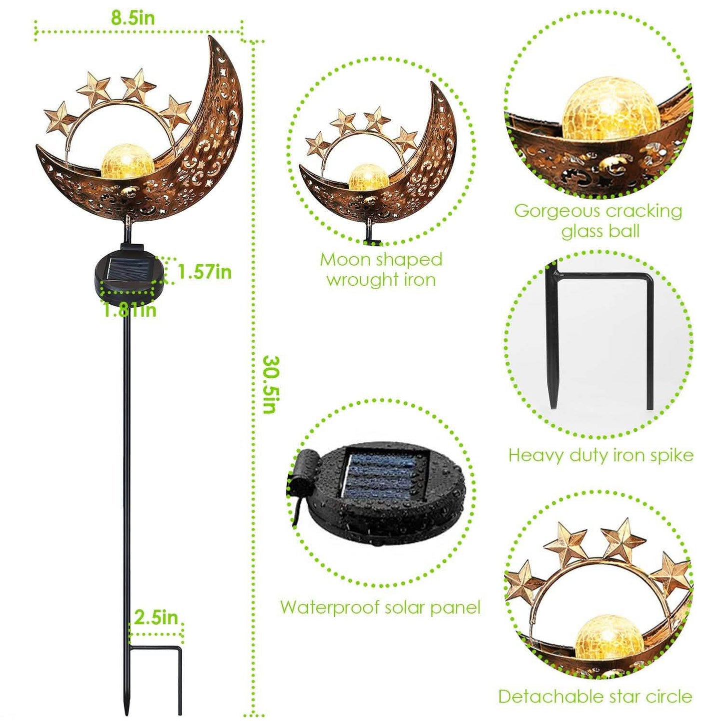 2-Pack: Solar Powered Glass Globe Stake Lamp DailySale