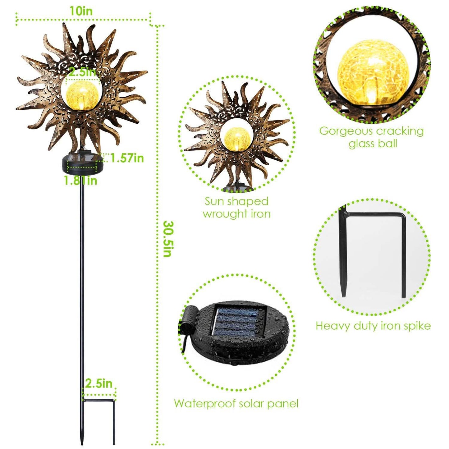 2-Pack: Solar Powered Glass Globe Stake Lamp DailySale