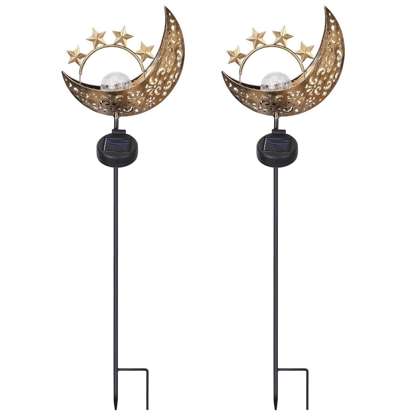 2-Pack: Solar Powered Glass Globe Stake Lamp DailySale