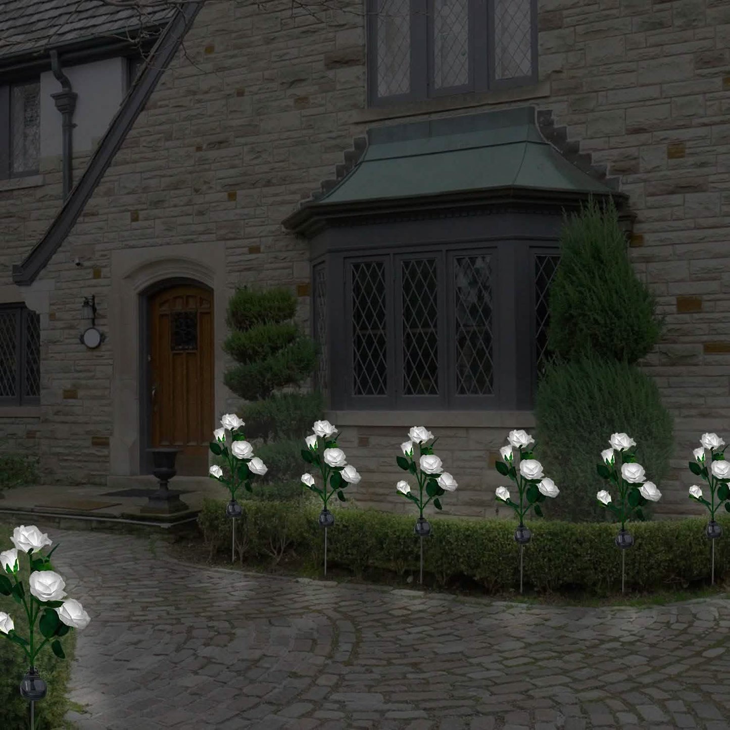 2-Pack: Solar Powered Rose Flower LED Decorative Lamp DailySale