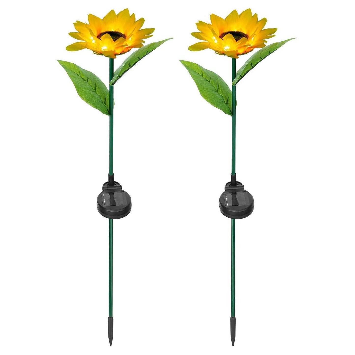 2-Pack: Solar Powered Sunflower Lights LED Decorative Stake Lamp DailySale