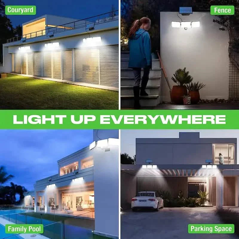 2-Pack: Split Solar Wall Light For Outdoor With Motion Sensor 3 Heads DailySale