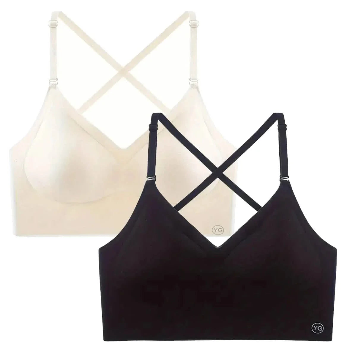 2-Pack: U-Backless Sports Bra Crop Top With Adjustable Straps DailySale