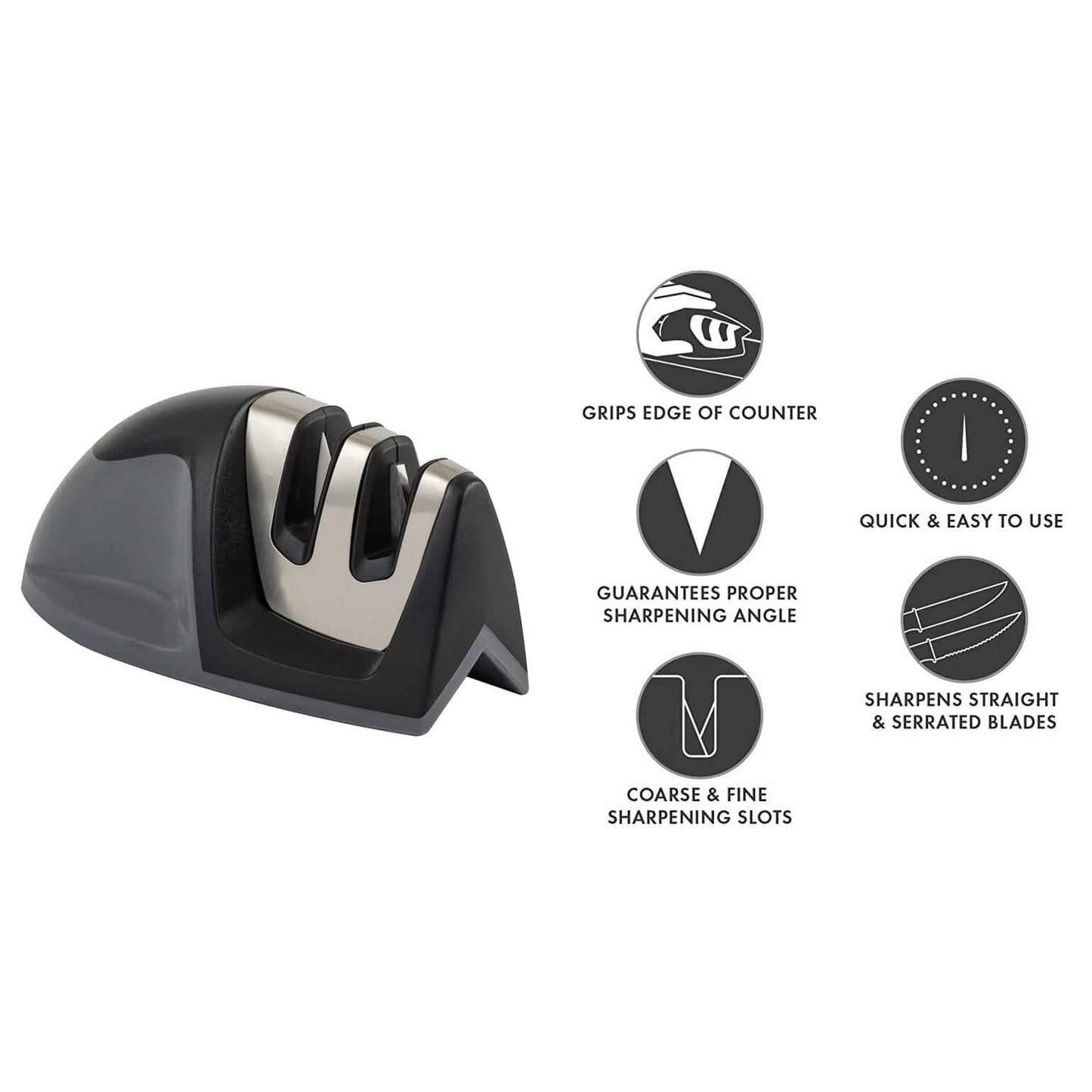 2-Pack: Ultra Sharp Knife Sharpener and Stainless Steel Vegetable and Meat Slicer Holder DailySale