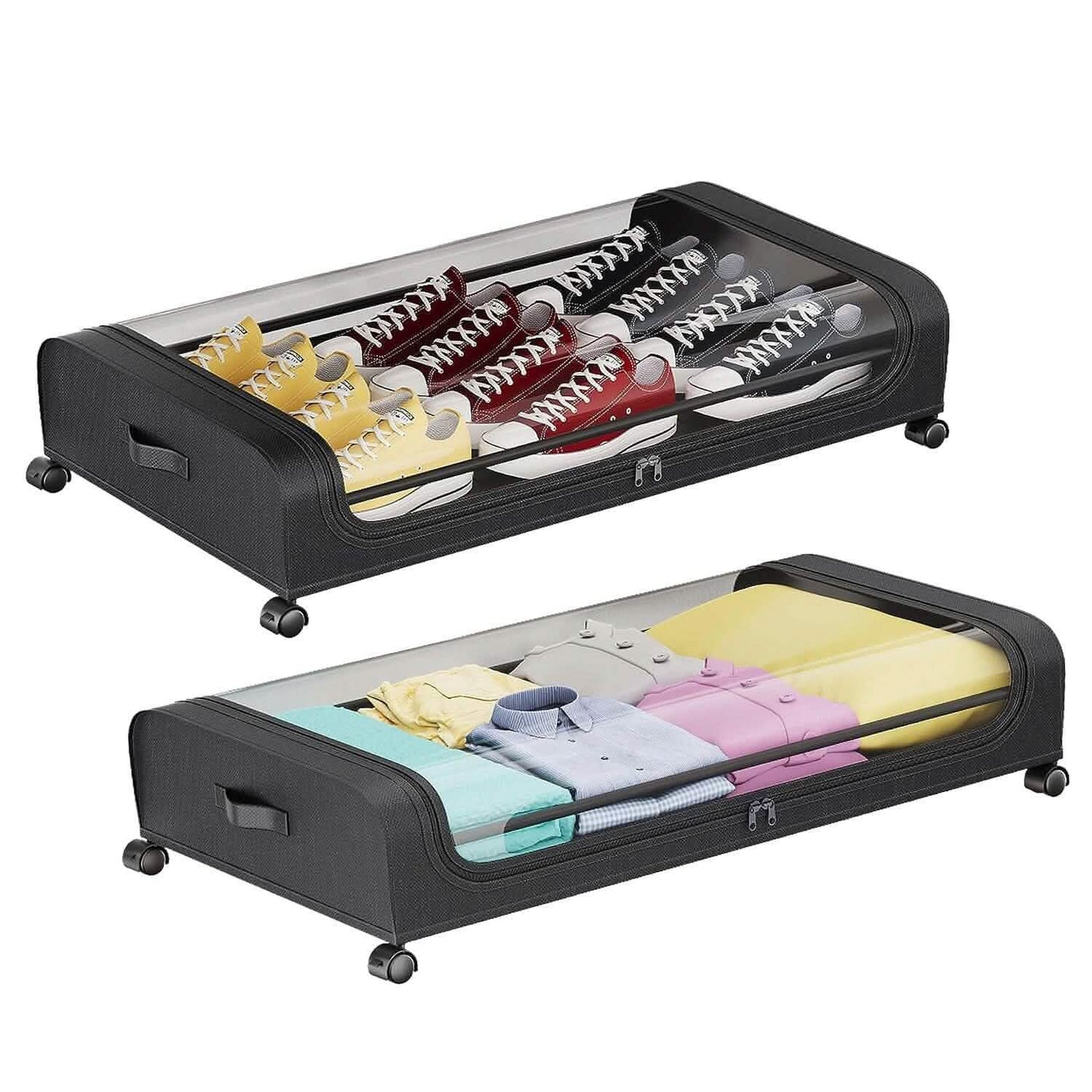 Under-Bed Storage Drawer with Wheels Multipurpose with Clear Window & Label DailySale
