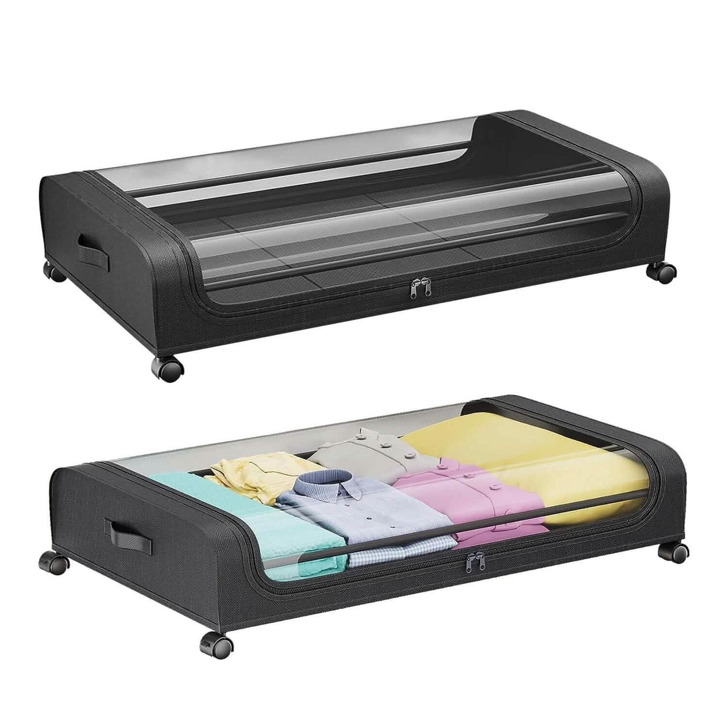 Under-Bed Storage Drawer with Wheels Multipurpose with Clear Window & Label DailySale